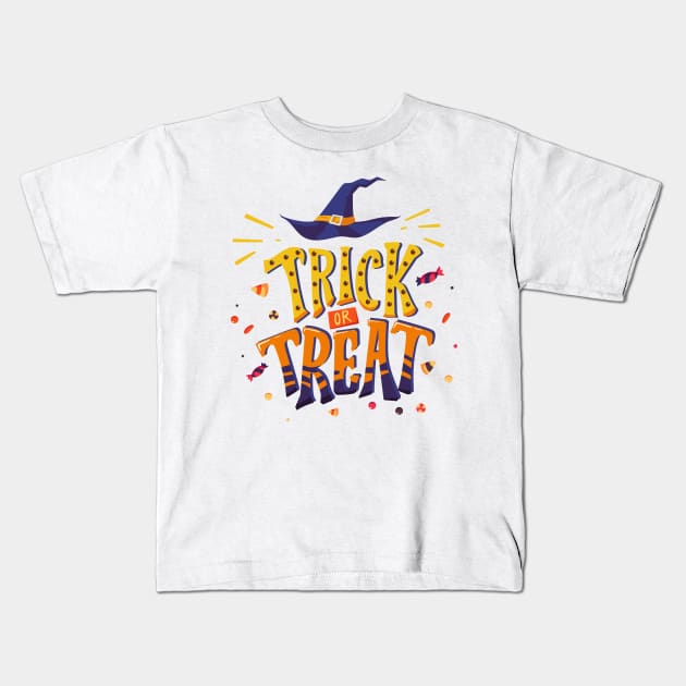 Trick Or Treat Kids T-Shirt by Mako Design 